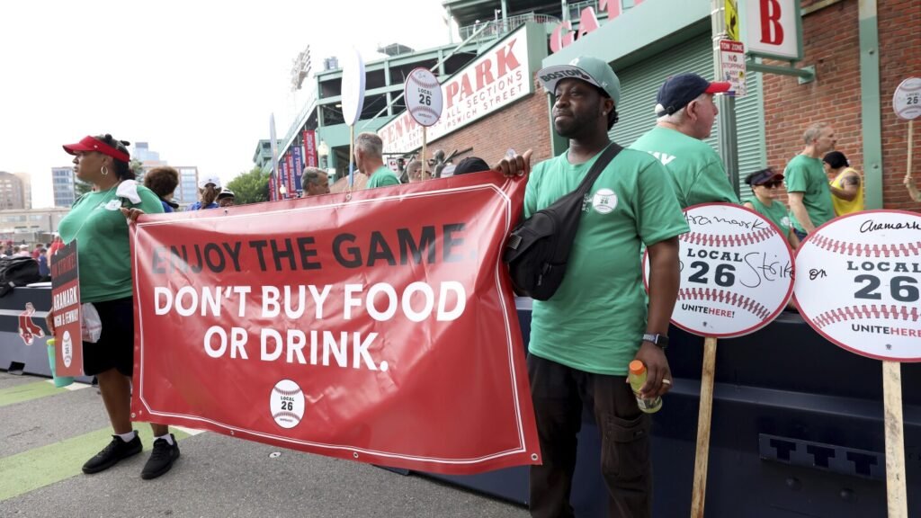 Concession workers on strike at Fenway Park