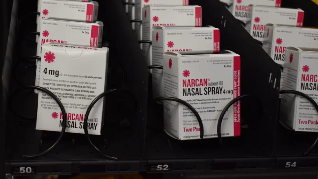 Harm-reduction vending machines offer free naloxone, pregnancy tests and hygiene kits