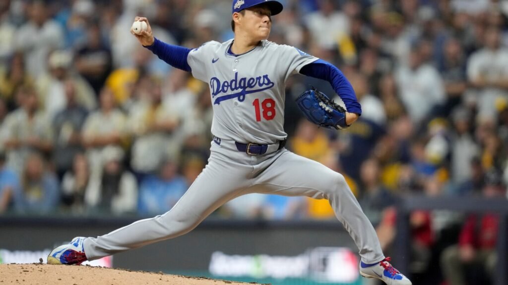 Yamamoto pitches 3-hitter as Dodgers beat Brewers 5-1 for 2-0 lead in NLCS